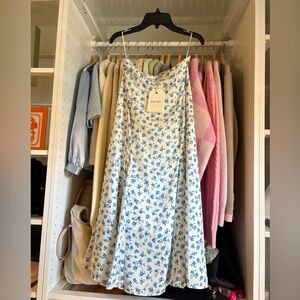 Floral Blue and White Skirt